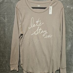 NWT Old Navy Tan Graphic Thermal Shirt XXL